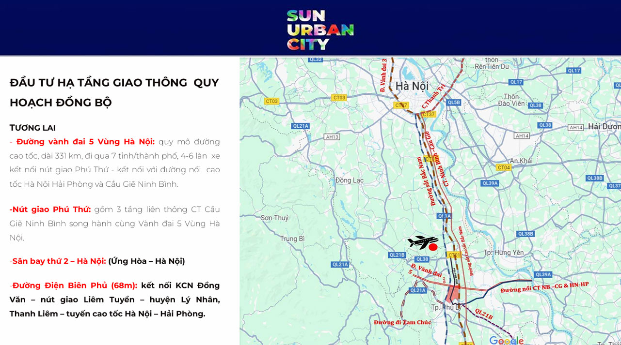 Vị trí Sun Urban City